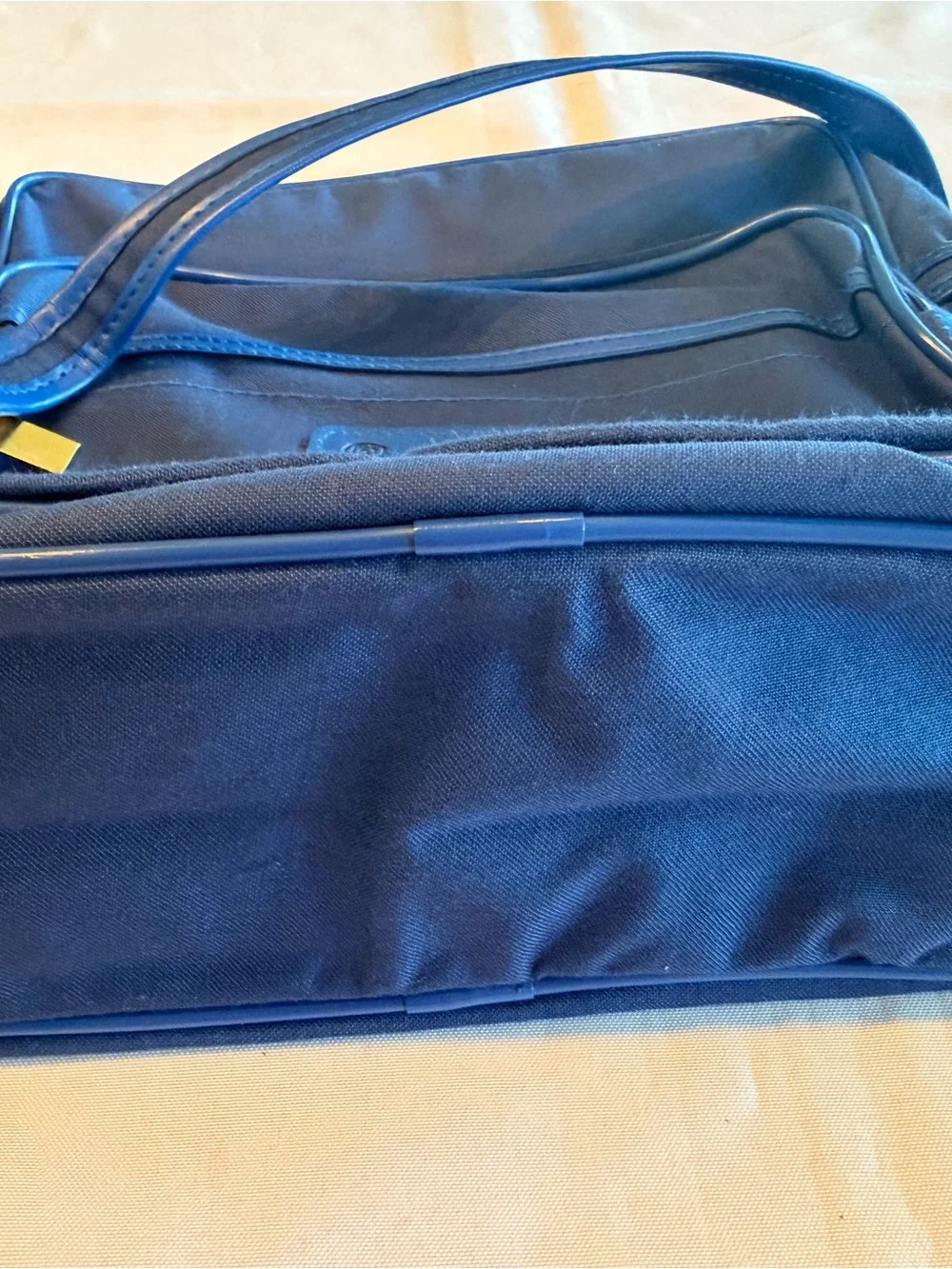Vintage 1970s RARE NWT Pierre Cardin Blue Nylon Messenger Bag